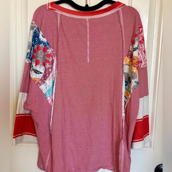 Colorful Patchwork Women's Top - Picture 2 of 7